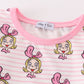 Pink stripe cindy lou who print girl pajamas