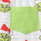 Green striped grinch print boy pajamas