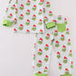 Green striped grinch print boy pajamas