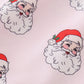 Pink santa print girl pajamas