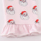 Pink santa print girl pajamas