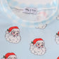 Blue santa print boy pajamas