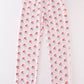 Pink santa print mom pajama pants