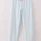 Blue stripe christmas santa claus embroidery men pajamas pants
