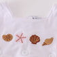 Brown Shell Starfish Embroidered Seersucker Bubble