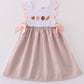 Brown Shell Starfish Embroidered Seersucker Dress
