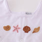 Brown Shell Starfish Embroidered Seersucker Dress