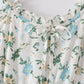 Green floral print mom dress