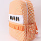 Orange Tennessee embroidery checkered ruffle backpack