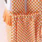 Orange Tennessee embroidery checkered ruffle backpack