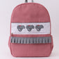Red Alabama embroidery gingham ruffle backpack