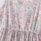 Mint pink floral print mom&me tiered dress