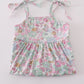 Mint pink floral print mom&me tiered dress