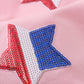 Pink star sequin mom&me top