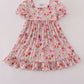 Purple floral print ruffle mom&me dress