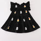 Black ghost sequin ruffle dress