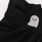 Black ghost sequin ruffle dress