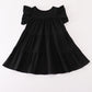 Black ghost sequin ruffle dress