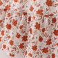 Fall floral print smocked mom dress
