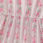 Pink floral print tiered mom dress