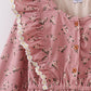 Floral corduroy lace ruffle mom dress