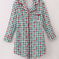Green bow plaid mom gown