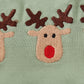 Green christmas reindeer embroidery girl bloomers set
