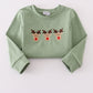 Green christmas reindeer embroidery boy set
