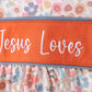 Jesus loves me embroidery floral print girl bloomers set