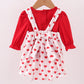 Red heart applique bubble set