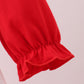 Red heart applique ruffle 2pc set