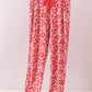 Red heart print bamboo pants