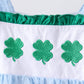 Blue clover embroidery swiss dot shorts set