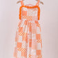 Orange Tennessee patchwork ruffle jumpsuit