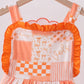 Orange Tennessee patchwork ruffle jumpsuit