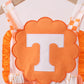 Orange Tennessee patchwork ruffle jumpsuit