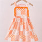 Orange Tennessee applique patchwork ruffle dress