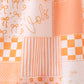 Orange Tennessee applique patchwork ruffle dress