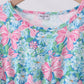 Blue I love MOMMY embroidery women dress
