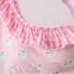Pink rose ruffle 2pc women swimsuit
