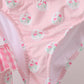 Pink rose ruffle 2pc women swimsuit