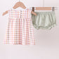 Lawb of god applique plaid bloomer set