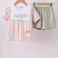Lawb of god applique plaid shorts set