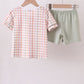 Lawb of god applique plaid shorts set