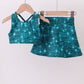 Teal glitter skort set