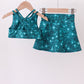 Teal glitter skort set