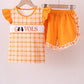 Tennessee Go vols smocked plaid ruffle shorts set