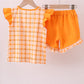 Tennessee Go vols smocked plaid ruffle shorts set