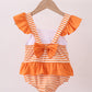 Tennessee Go vols smocked stripe swimsuit