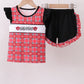 Arkansas smocked plaid ruffle shorts set